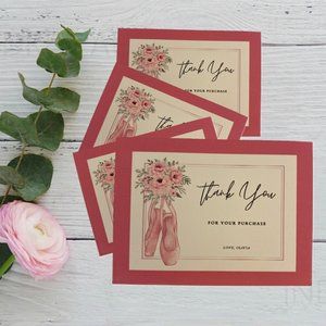 Set of 100  Ballerina Thank You Cards